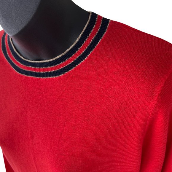 🌸4/$20🌸 Crewneck Sweater with Contrasting Metallic Detail - Picture 1 of 10